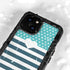 Polka Dots and Stripes Heart in Blue iPhone 15 Waterproof Case